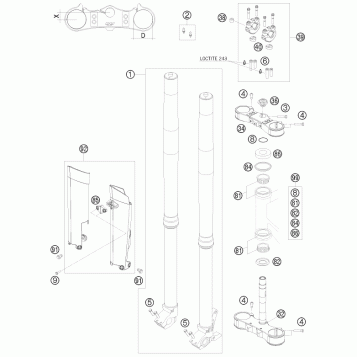 FRONT FORK, TRIPLE CLAMP
