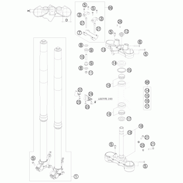 FRONT FORK, TRIPLE CLAMP