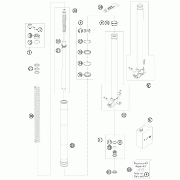 FRONT FORK DISASSEMBLED