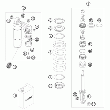 SHOCK ABSORBER DISASSEMBLED