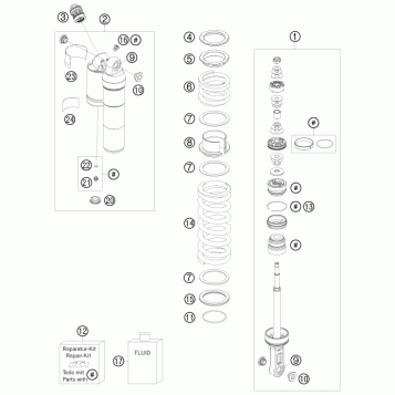 SHOCK ABSORBER DISASSEMBLED
