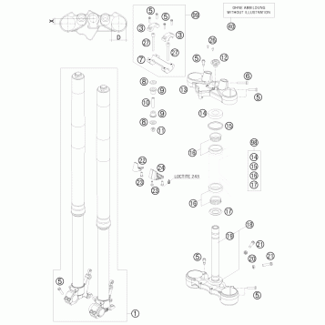 FRONT FORK, TRIPLE CLAMP