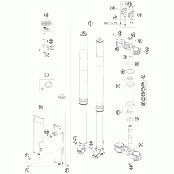 FRONT FORK, TRIPLE CLAMP
