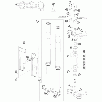 FRONT FORK, TRIPLE CLAMP