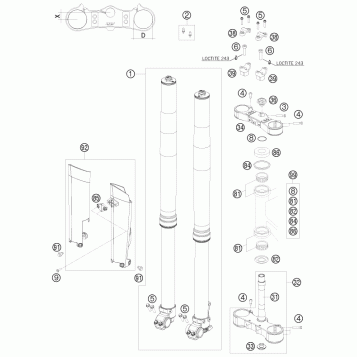FRONT FORK, TRIPLE CLAMP