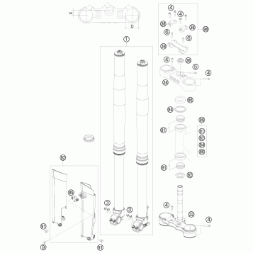 FRONT FORK, TRIPLE CLAMP