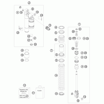 SHOCK ABSORBER DISASSEMBLED