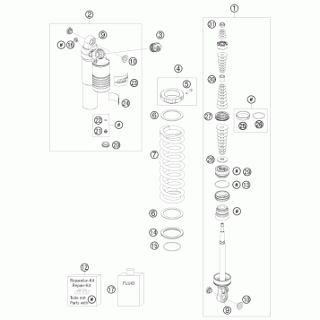 SHOCK ABSORBER DISASSEMBLED