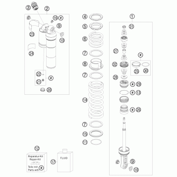 SHOCK ABSORBER DISASSEMBLED