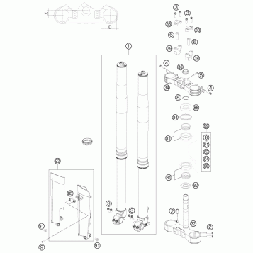 FRONT FORK, TRIPLE CLAMP