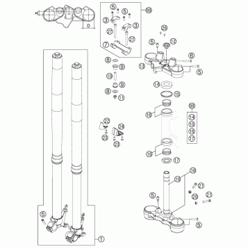 FRONT FORK, TRIPLE CLAMP