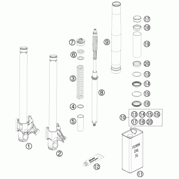 FRONT FORK DISASSEMBLED