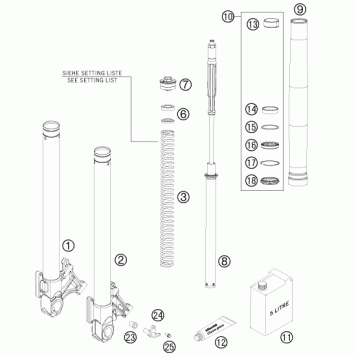 FRONT FORK DISASSEMBLED