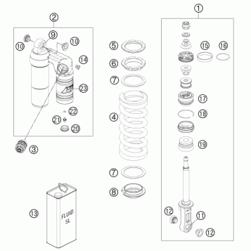 SHOCK ABSORBER DISASSEMBLED
