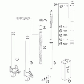 FRONT FORK DISASSEMBLED
