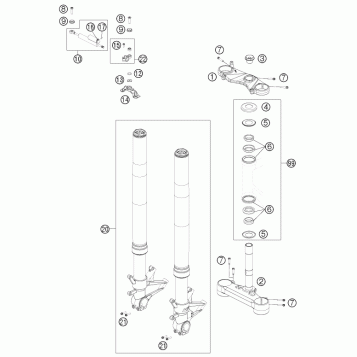 FRONT FORK, TRIPLE CLAMP