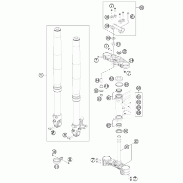 FRONT FORK, TRIPLE CLAMP
