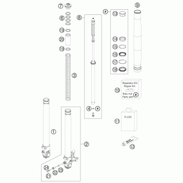 FRONT FORK DISASSEMBLED