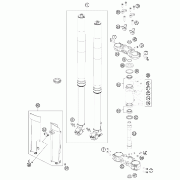 FRONT FORK, TRIPLE CLAMP