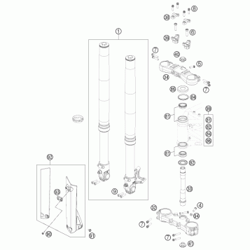 FRONT FORK, TRIPLE CLAMP