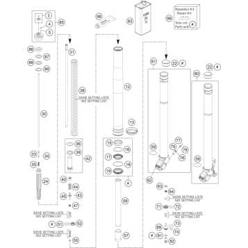 FRONT FORK DISASSEMBLED