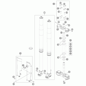 FRONT FORK, TRIPLE CLAMP