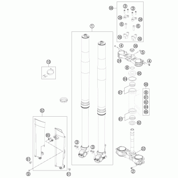 FRONT FORK, TRIPLE CLAMP