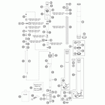FRONT FORK DISASSEMBLED