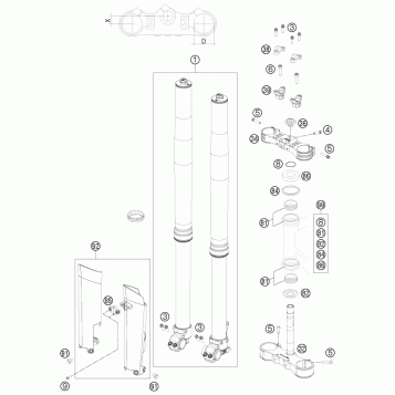FRONT FORK, TRIPLE CLAMP