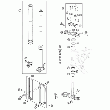 FRONT FORK, TRIPLE CLAMP
