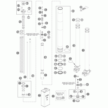 FRONT FORK DISASSEMBLED