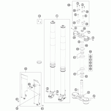 FRONT FORK, TRIPLE CLAMP
