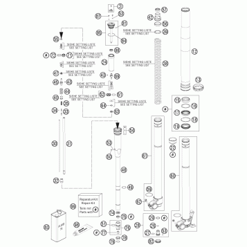 FRONT FORK DISASSEMBLED