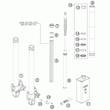 FRONT FORK DISASSEMBLED