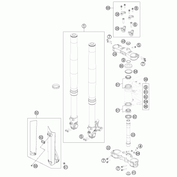 FRONT FORK, TRIPLE CLAMP