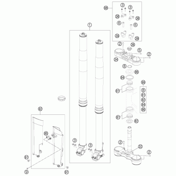 FRONT FORK, TRIPLE CLAMP