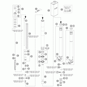FRONT FORK DISASSEMBLED