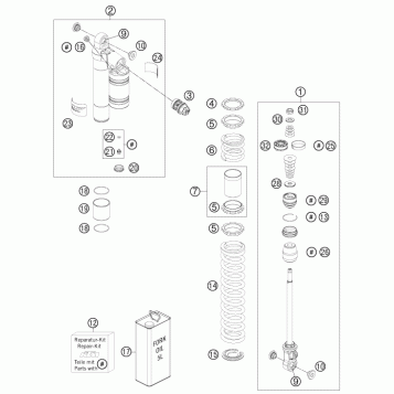 SHOCK ABSORBER DISASSEMBLED