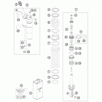 SHOCK ABSORBER DISASSEMBLED
