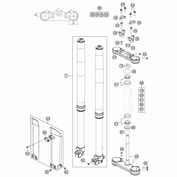 FRONT FORK, TRIPLE CLAMP