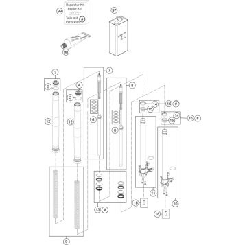 FRONT FORK DISASSEMBLED