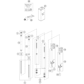 FRONT FORK DISASSEMBLED