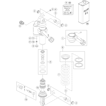 SHOCK ABSORBER DISASSEMBLED