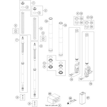 FRONT FORK DISASSEMBLED
