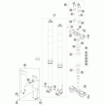 FRONT FORK, TRIPLE CLAMP