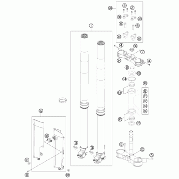 FRONT FORK, TRIPLE CLAMP