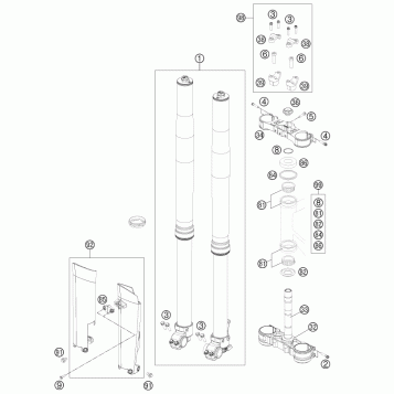 FRONT FORK, TRIPLE CLAMP