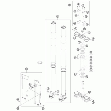 FRONT FORK, TRIPLE CLAMP