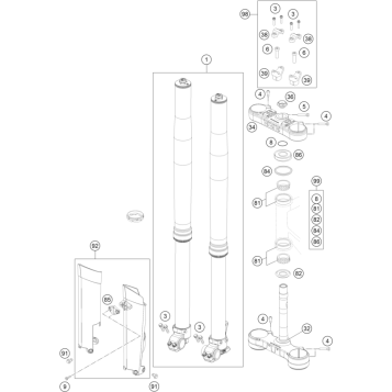 FRONT FORK, TRIPLE CLAMP