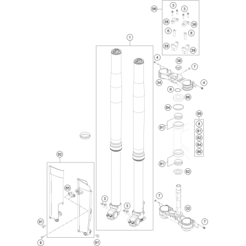 FRONT FORK, TRIPLE CLAMP